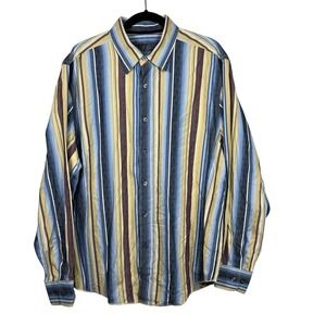 Tommy Bahama Denim Multicolor Men's‎ XL Cotton Shirt Long Sleeve Stripe